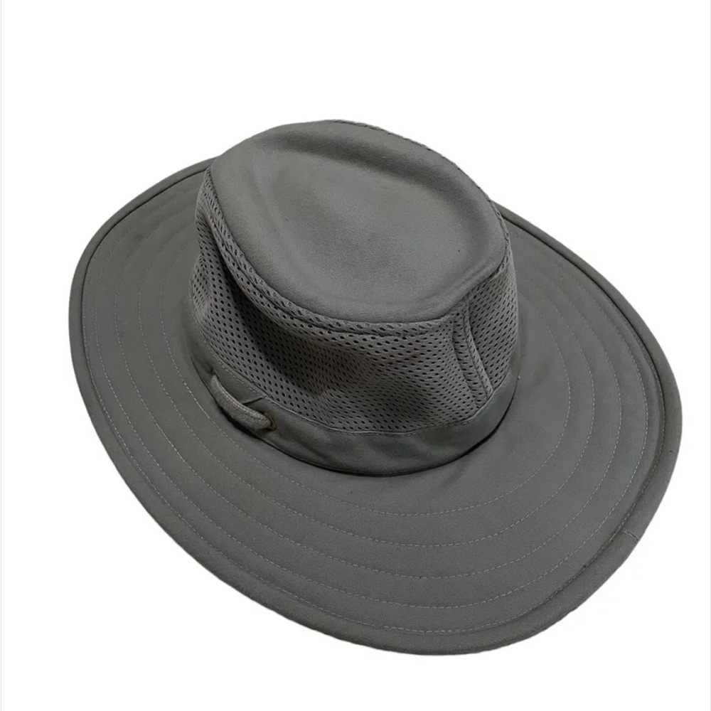𝅺TILLEY The Airflo Broad Brim Hat Size 7 Sun Fishing Mesh Gray